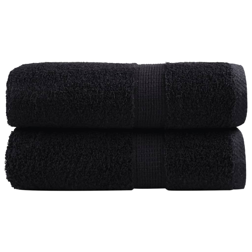 vidaXL Ręczniki myjące Premium SOLUND 2 szt., czarne, 30x30 cm, 600 gsm