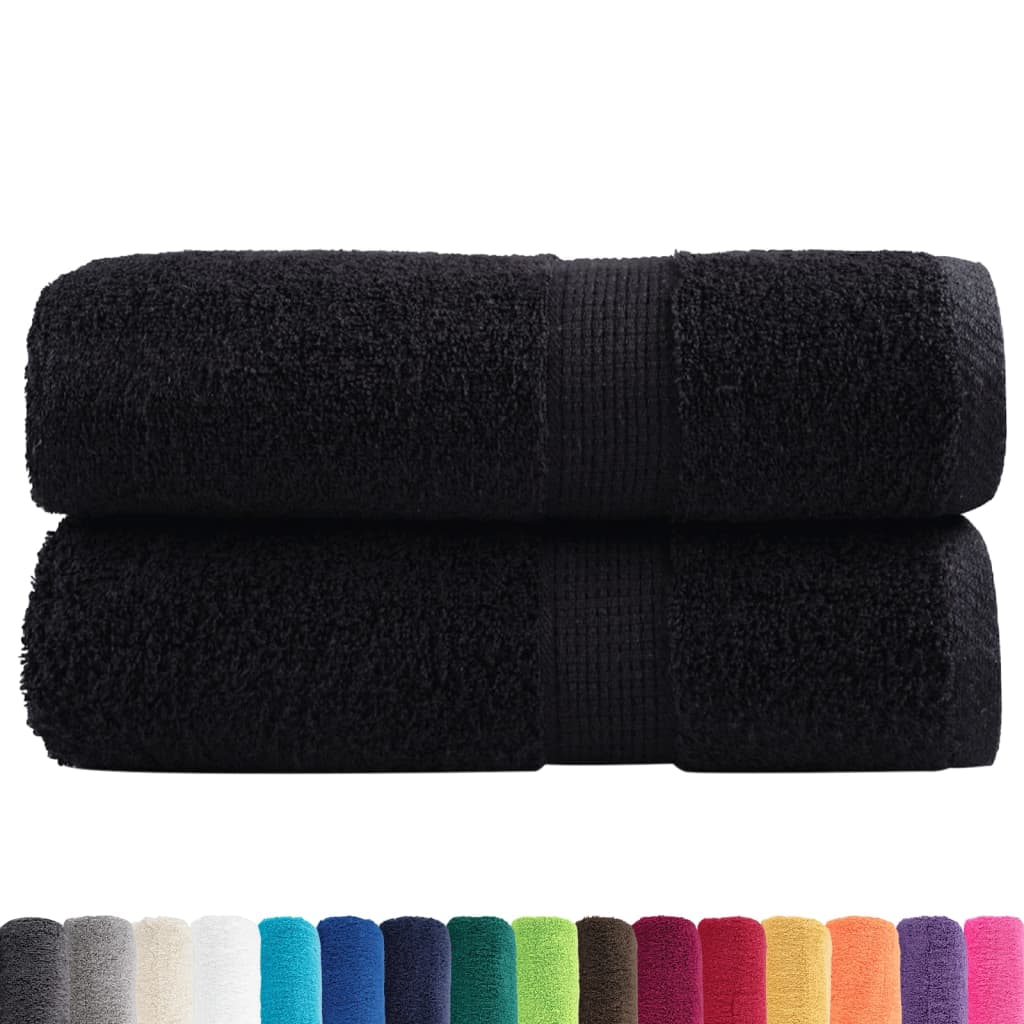 vidaXL Ręczniki myjące Premium SOLUND 2 szt., czarne, 30x30 cm, 600 gsm