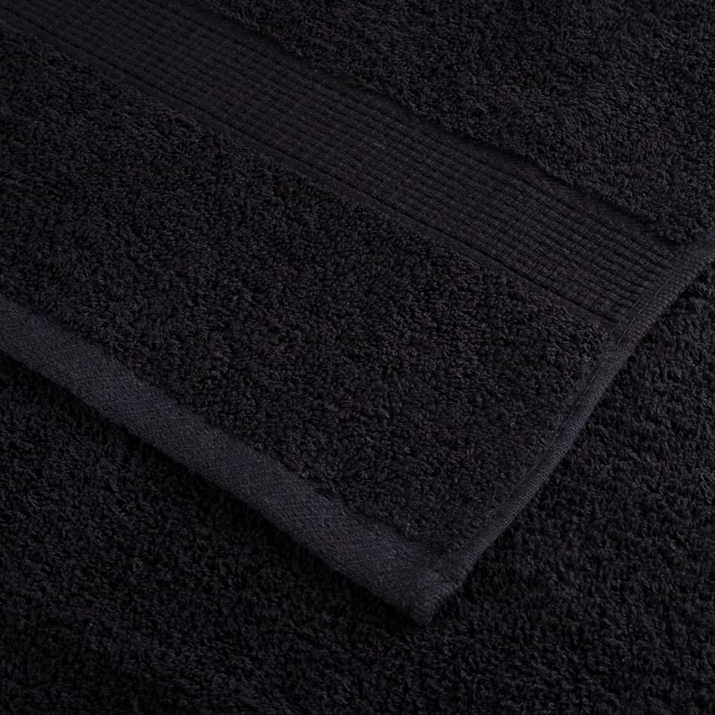 vidaXL Ręczniki myjące Premium SOLUND 2 szt., czarne, 30x30 cm, 600 gsm