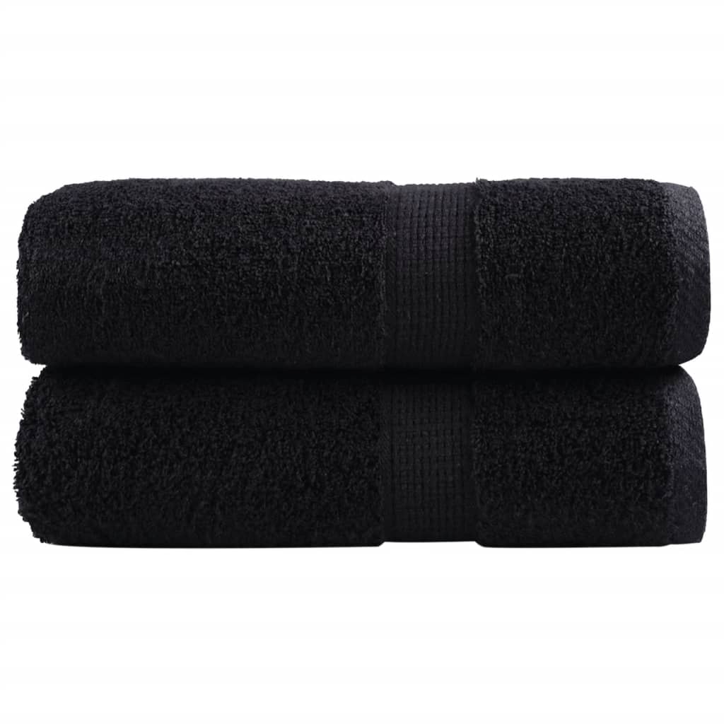 vidaXL Ręczniczki premium SOLUND, 2 szt., czarne, 30x50 cm, 600 g/cm²
