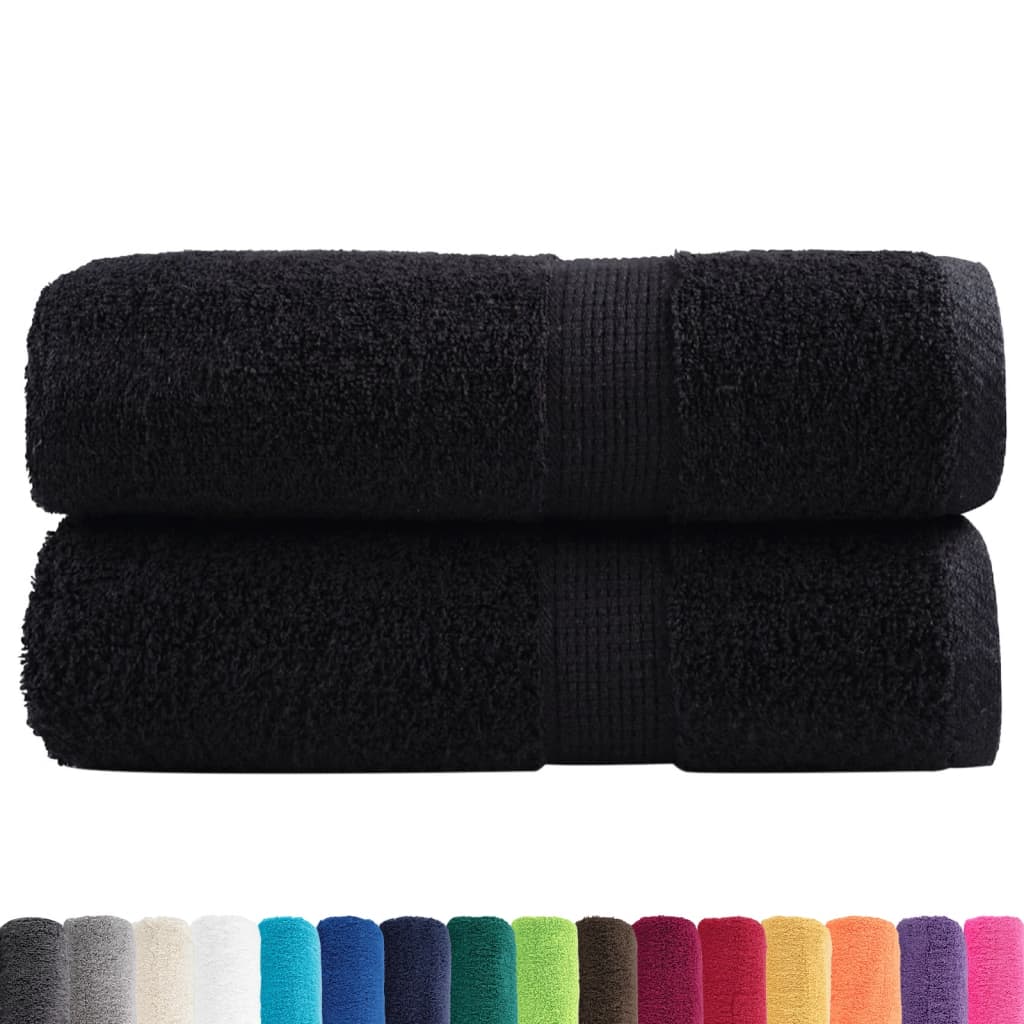 vidaXL Ręczniczki premium SOLUND, 2 szt., czarne, 30x50 cm, 600 g/cm²
