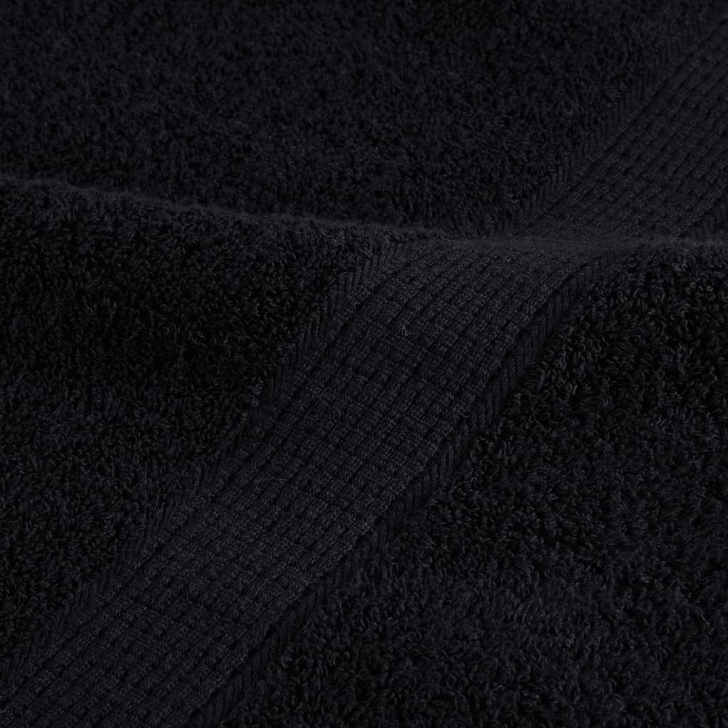 vidaXL Ręczniczki premium SOLUND, 2 szt., czarne, 30x50 cm, 600 g/cm²