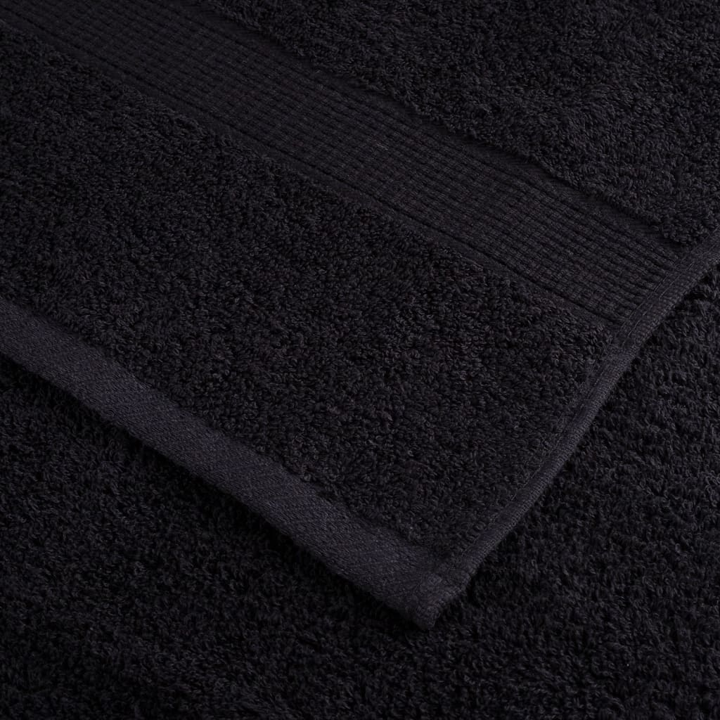 vidaXL Ręczniczki premium SOLUND, 4 szt., czarne, 30x50 cm, 600 g/cm²