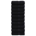 vidaXL Ręczniczki premium SOLUND, 10 szt., czarne, 30x50 cm, 600 g/cm²