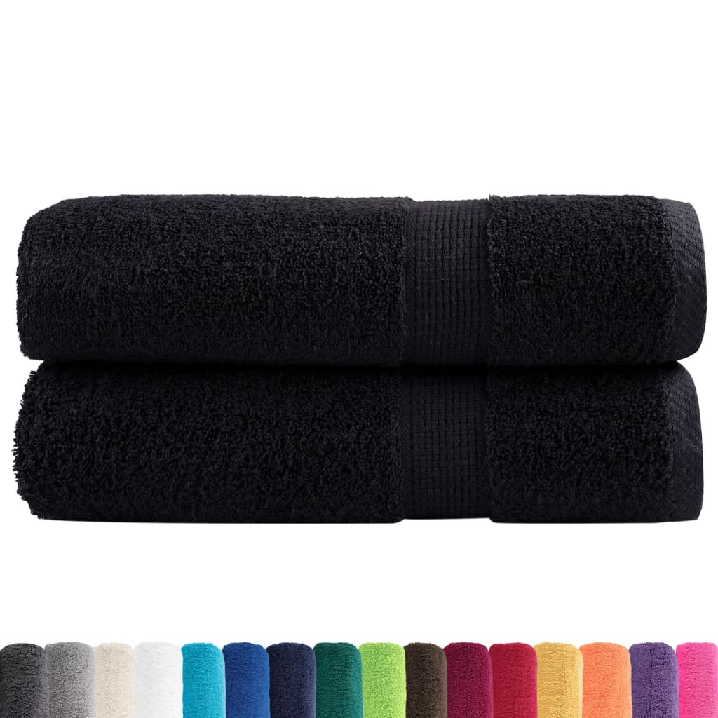 vidaXL Ręczniki premium SOLUND, 2 szt., czarne, 50x100 cm, 600 g/cm²
