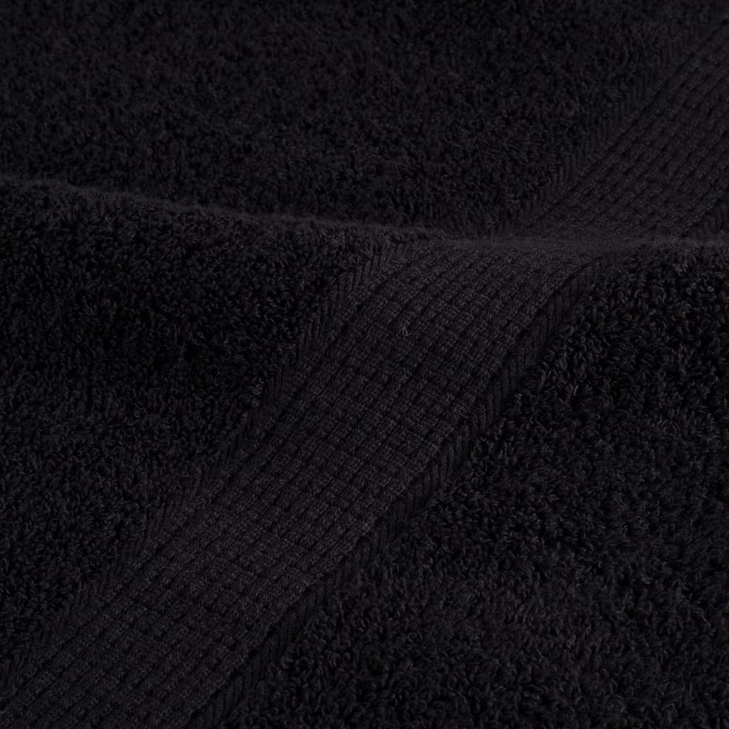 vidaXL Ręczniki premium SOLUND, 4 szt., czarne, 50x100 cm, 600 g/cm²