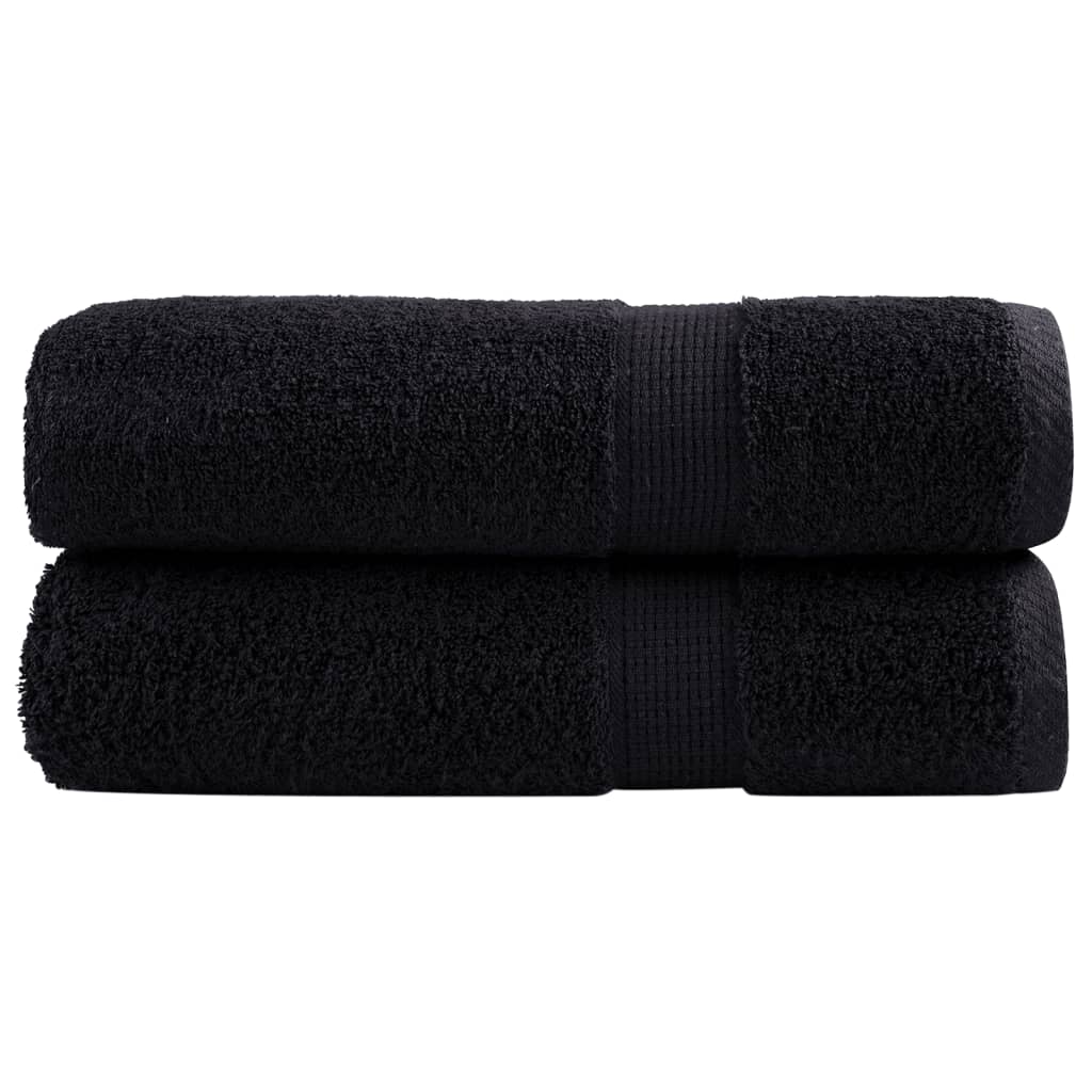 vidaXL Ręczniki premium SOLUND, 2 szt., czarne, 70x140 cm, 600 g/cm²