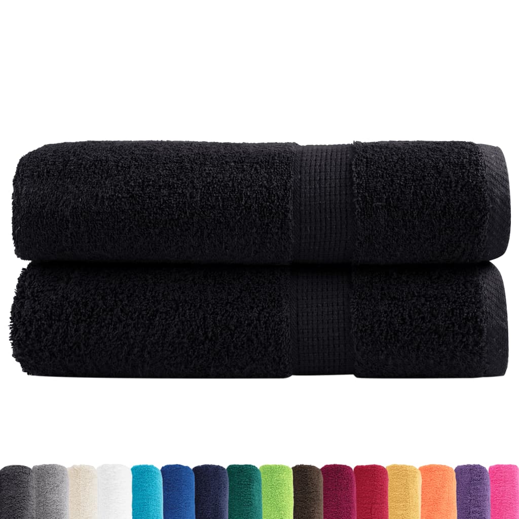 vidaXL Ręczniki premium SOLUND, 2 szt., czarne, 70x140 cm, 600 g/cm²