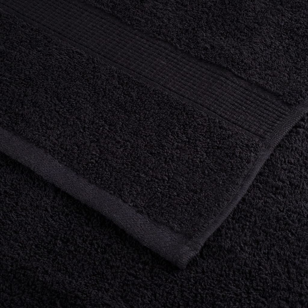vidaXL Ręczniki premium SOLUND, 2 szt., czarne, 70x140 cm, 600 g/cm²