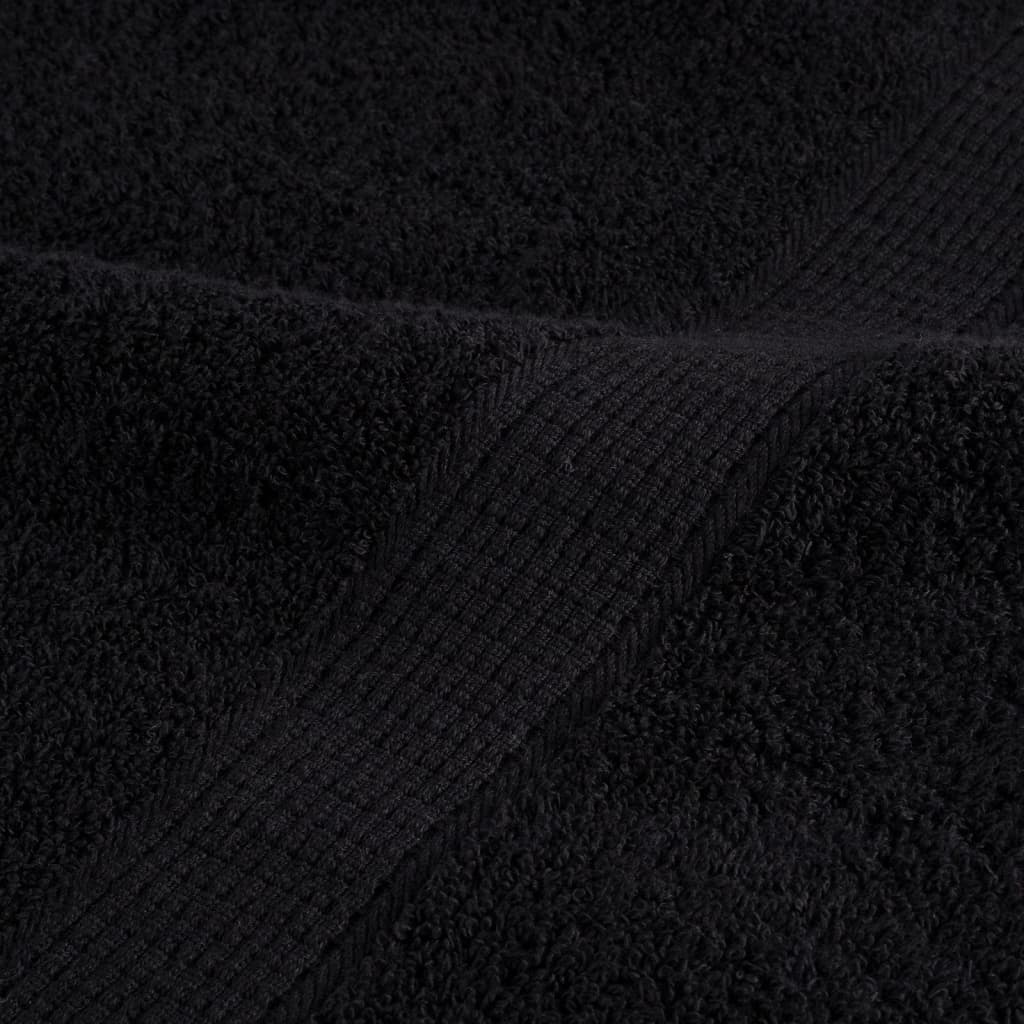 vidaXL Ręczniki premium SOLUND, 4 szt., czarne, 80x200 cm, 600 g/cm²