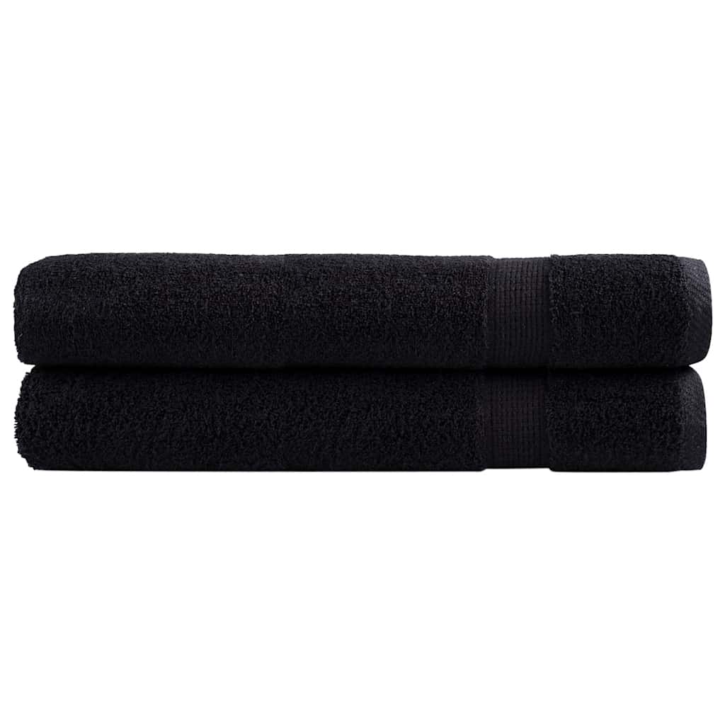 vidaXL Ręczniki premium SOLUND, 2 szt., czarne, 100x200 cm, 600 g/cm²