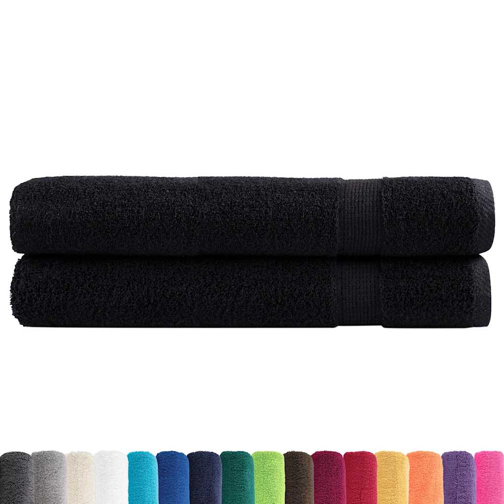 vidaXL Ręczniki premium SOLUND, 2 szt., czarne, 100x200 cm, 600 g/cm²