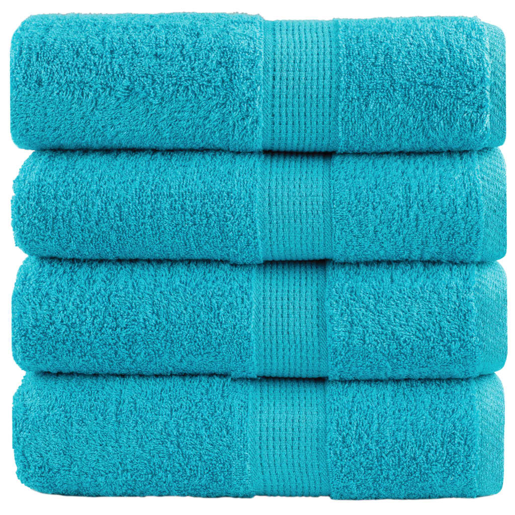 vidaXL Ręczniki toaletowe Premium SOLUND 4 szt. Turkusowe 30x30 cm 600 gsm