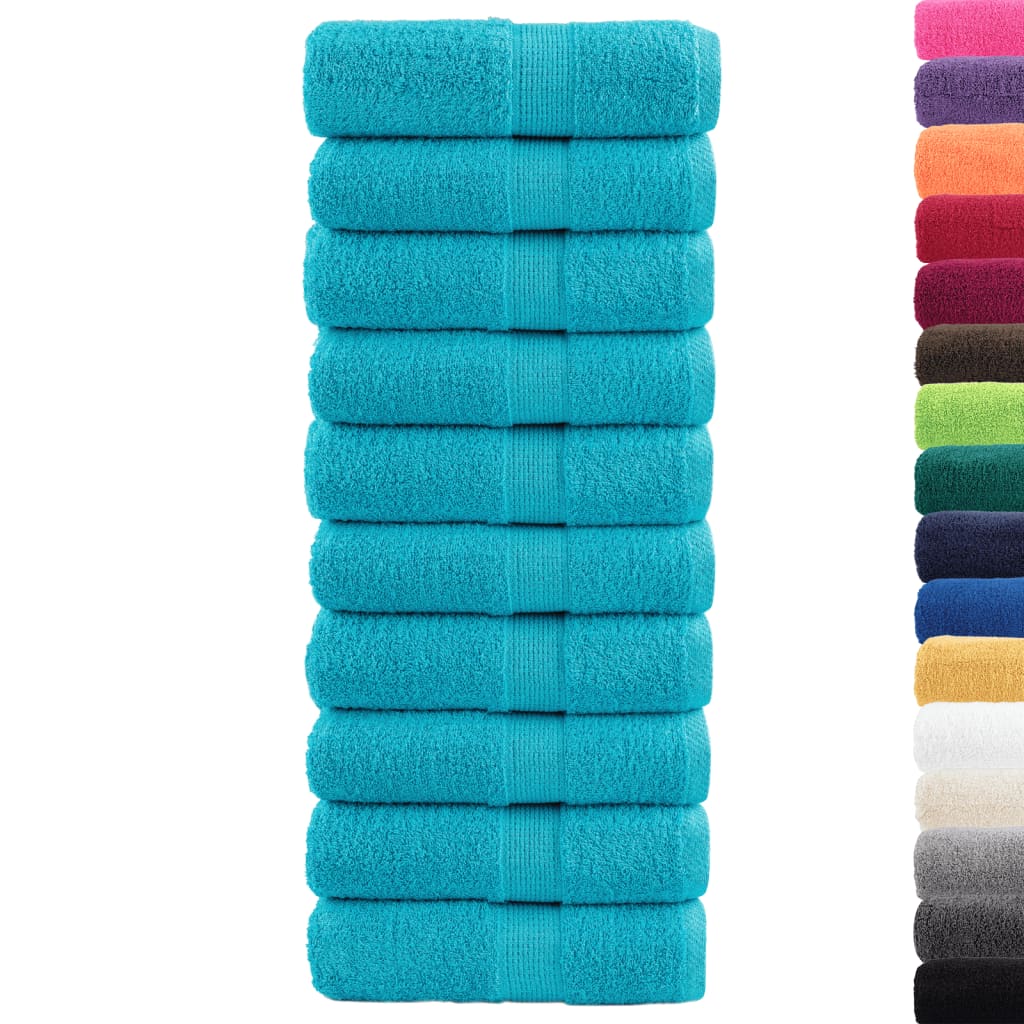 vidaXL Ręczniki myjące Premium SOLUND 10 szt. Turkusowe 30x30 cm 600 gsm