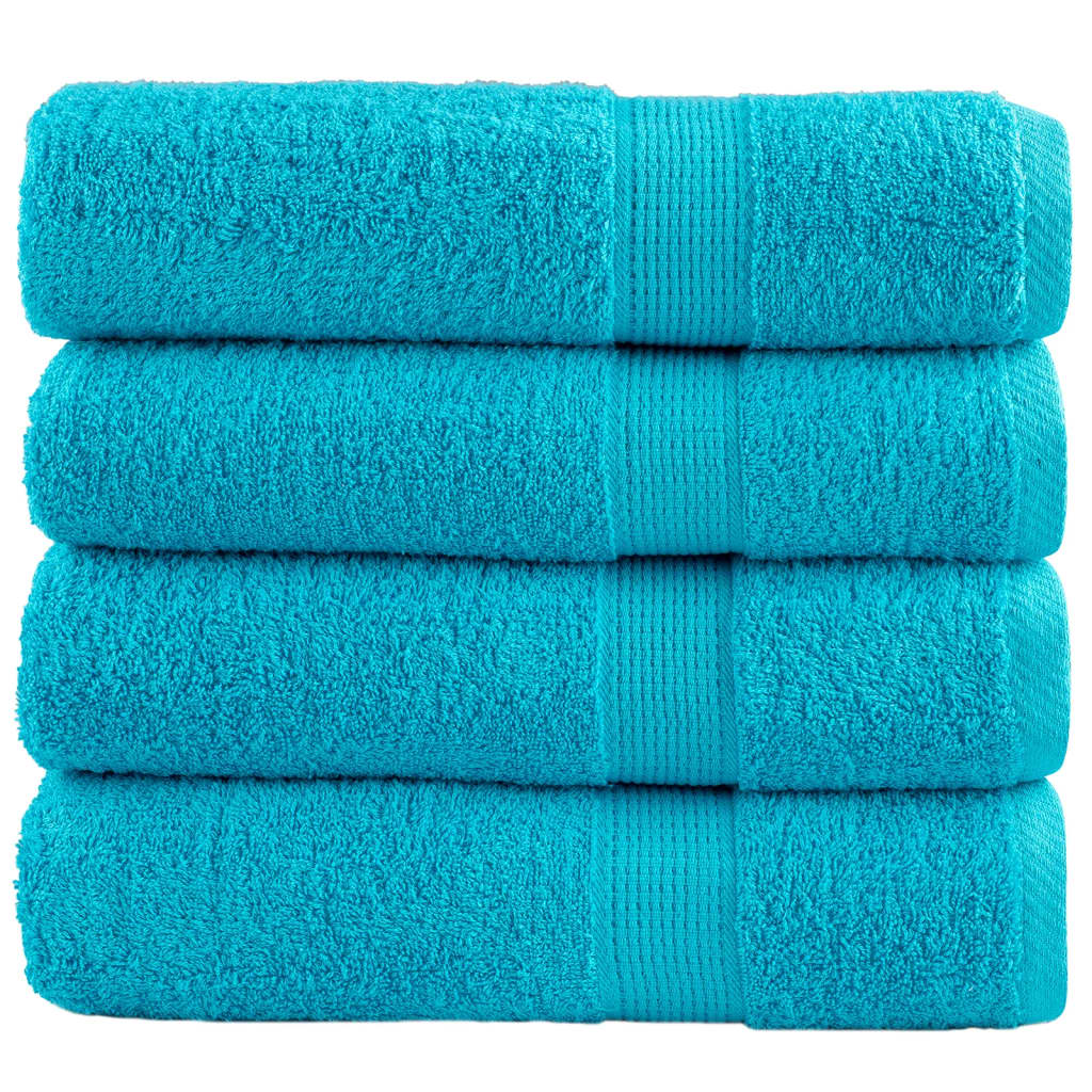 vidaXL Ręczniki premium SOLUND 4 szt., turkusowe, 50x100 cm, 600 g/cm²