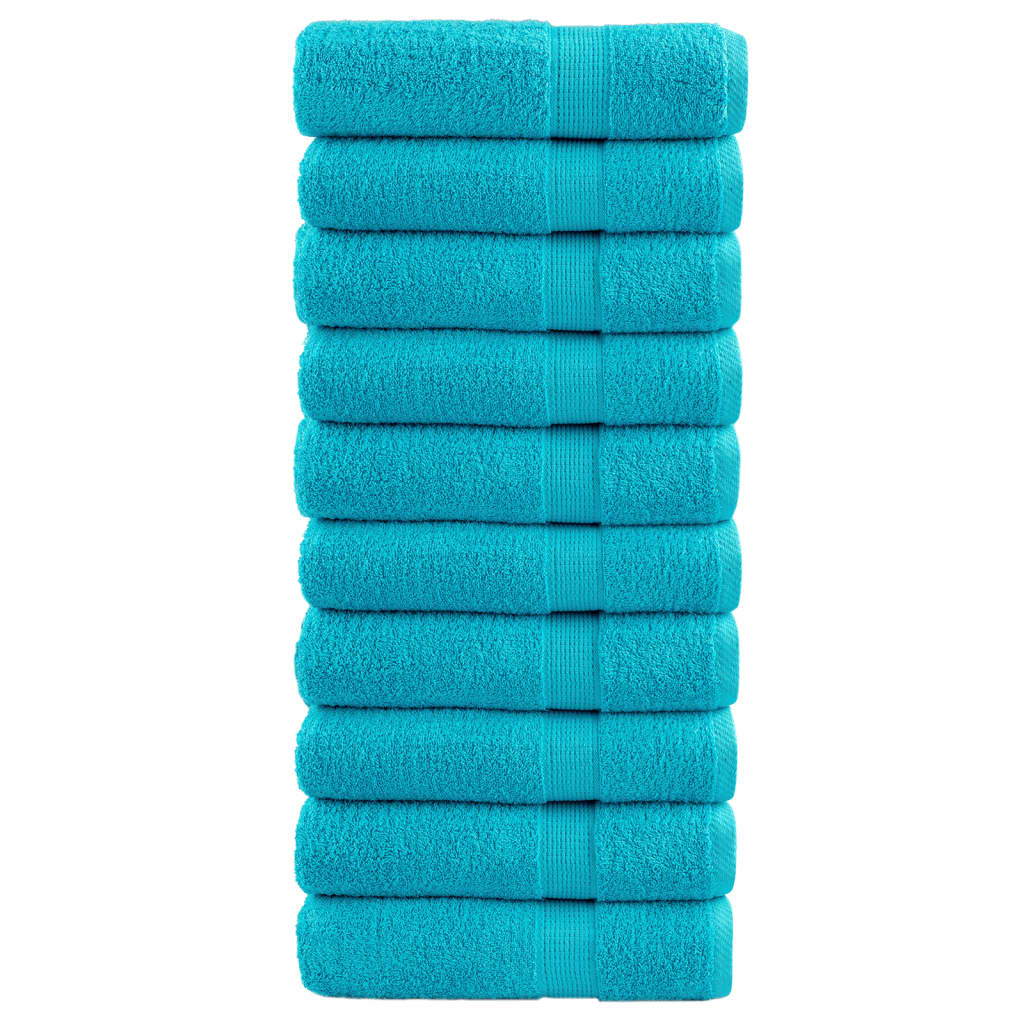 vidaXL Ręczniki premium SOLUND 10 szt. turkusowe, 50x100 cm, 600 g/cm²