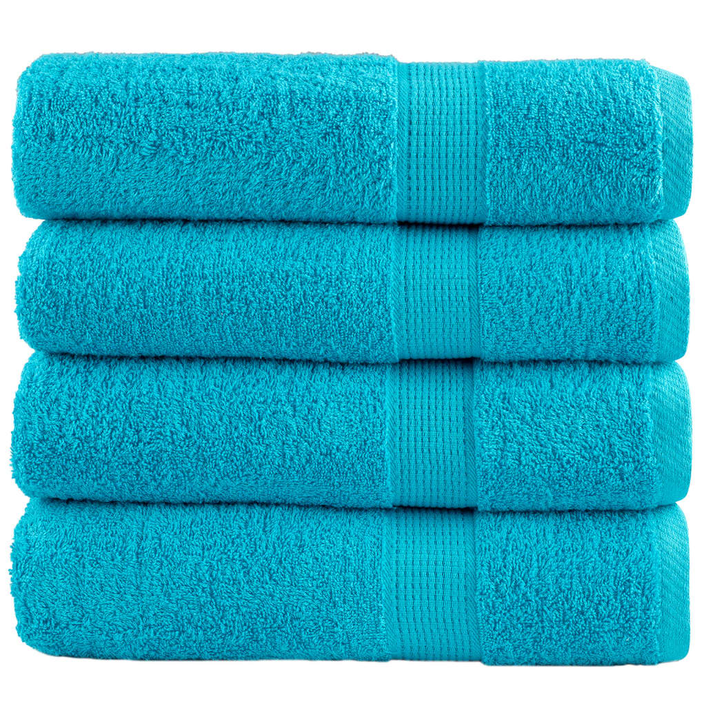 vidaXL Ręczniki premium SOLUND 4 szt., turkusowe, 70x140 cm, 600 g/cm²
