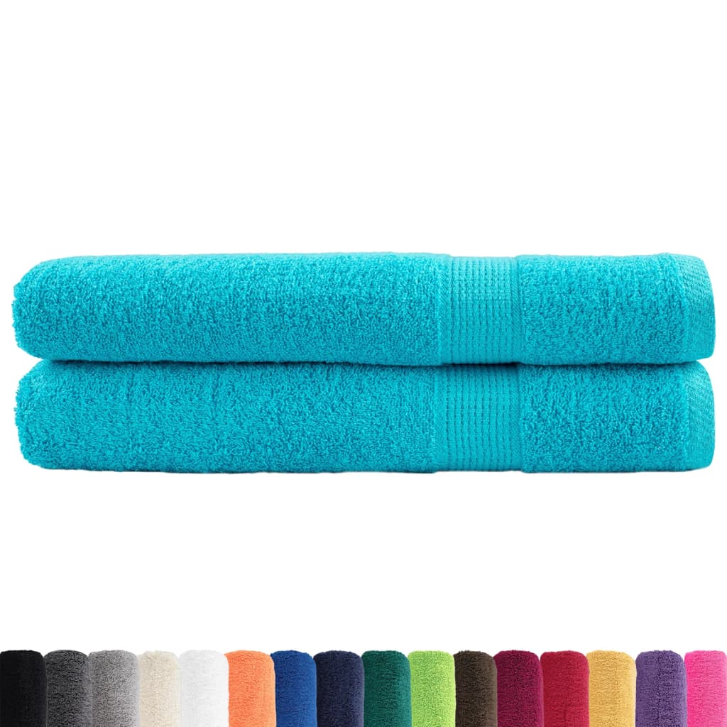 vidaXL Ręczniki premium SOLUND 2 szt., turkusowe, 80x200 cm, 600 g/cm²