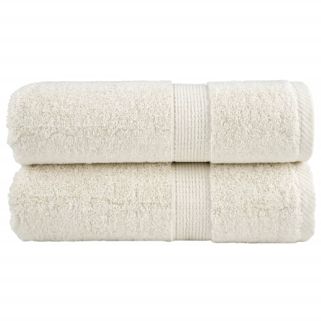vidaXL Ręczniki myjące Premium SOLUND 2 szt. Kremowe 30x30 cm 600 gsm