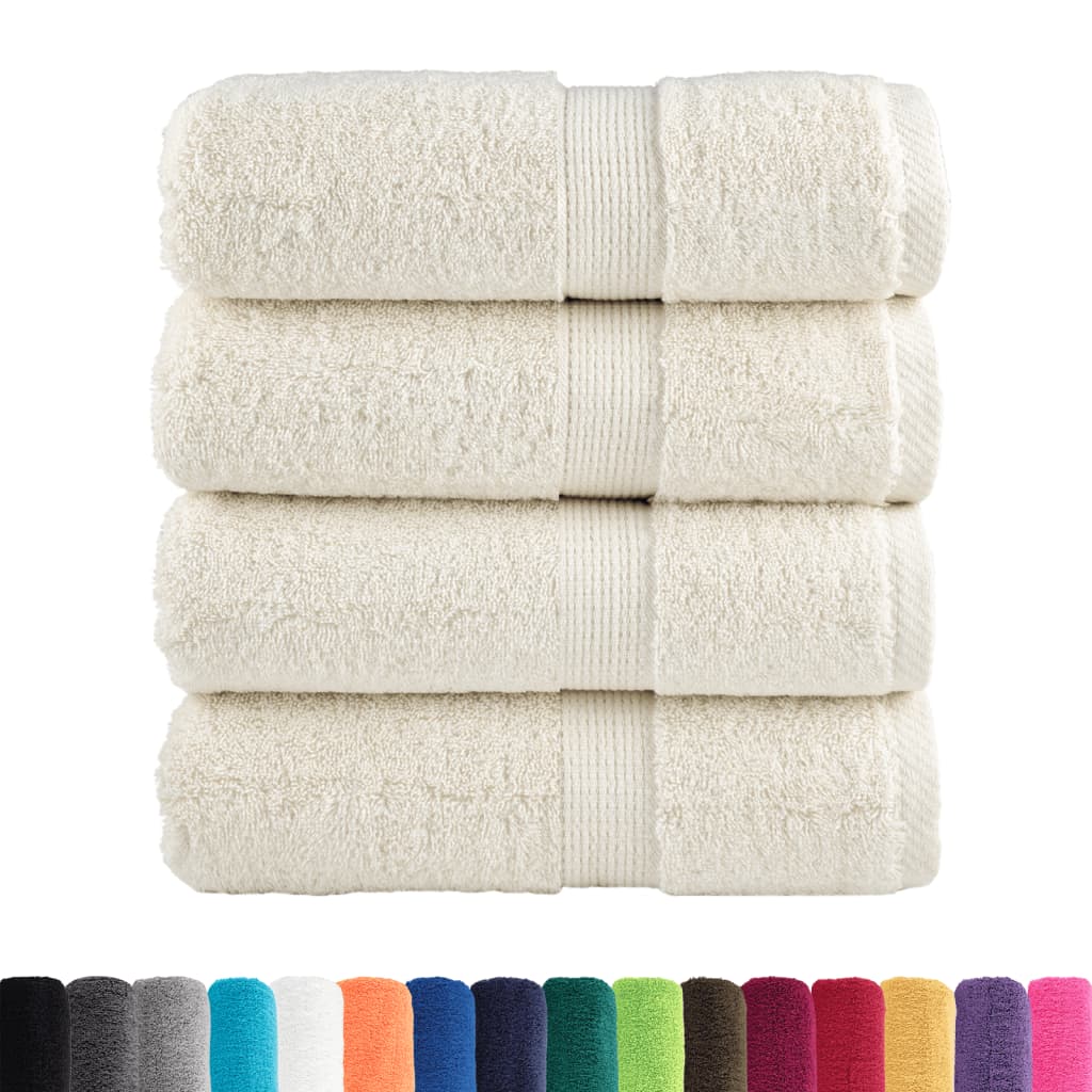 vidaXL Ręczniki myjące Premium SOLUND 4 szt. Kremowe 30x30 cm 600 gsm