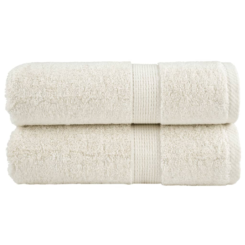 vidaXL Ręczniczki premium SOLUND, 2 szt., kremowe, 30x50 cm, 600 g/cm²