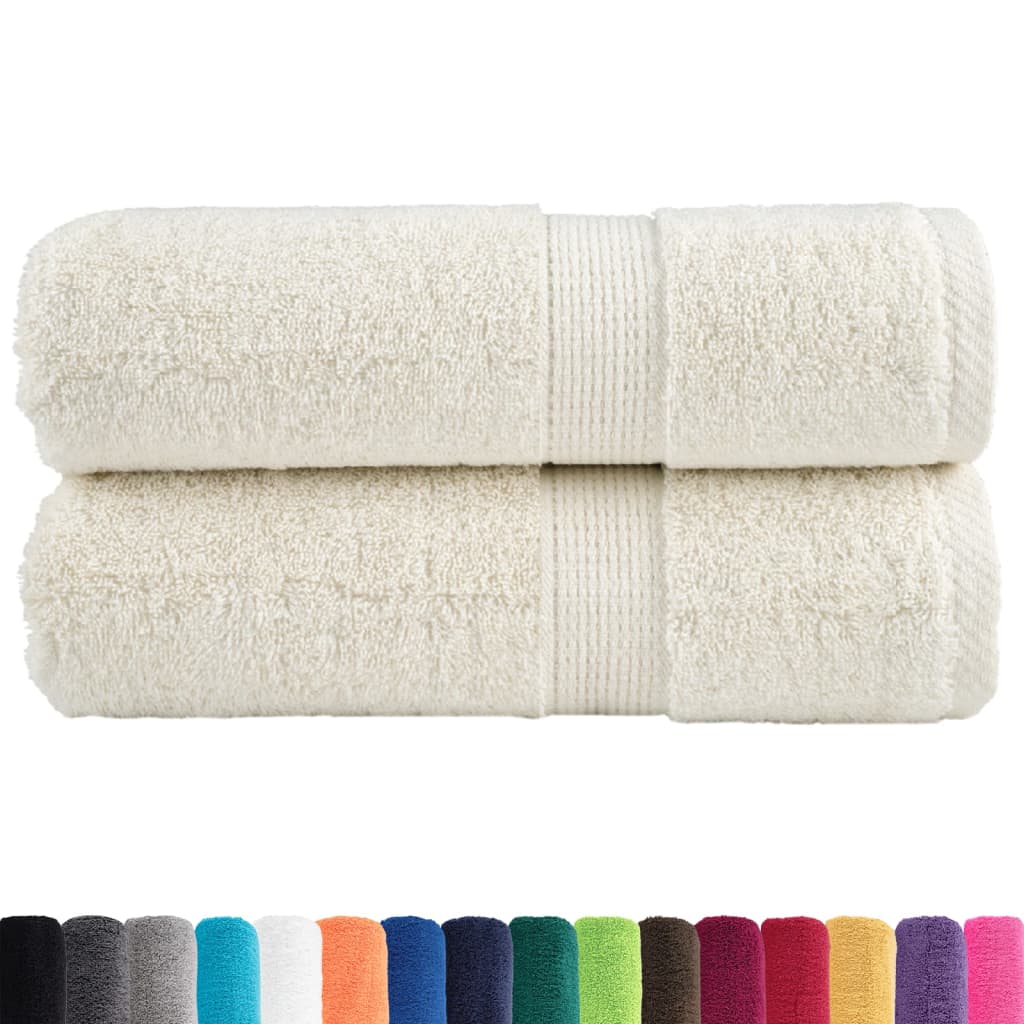 vidaXL Ręczniczki premium SOLUND, 2 szt., kremowe, 30x50 cm, 600 g/cm²