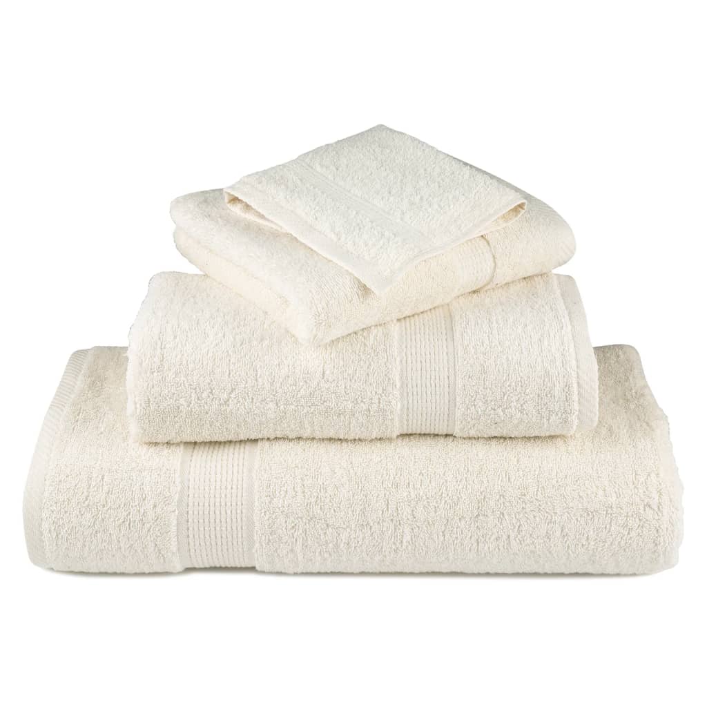 vidaXL Ręczniki premium SOLUND, 4 szt., kremowe, 70x140 cm, 600 g/cm²