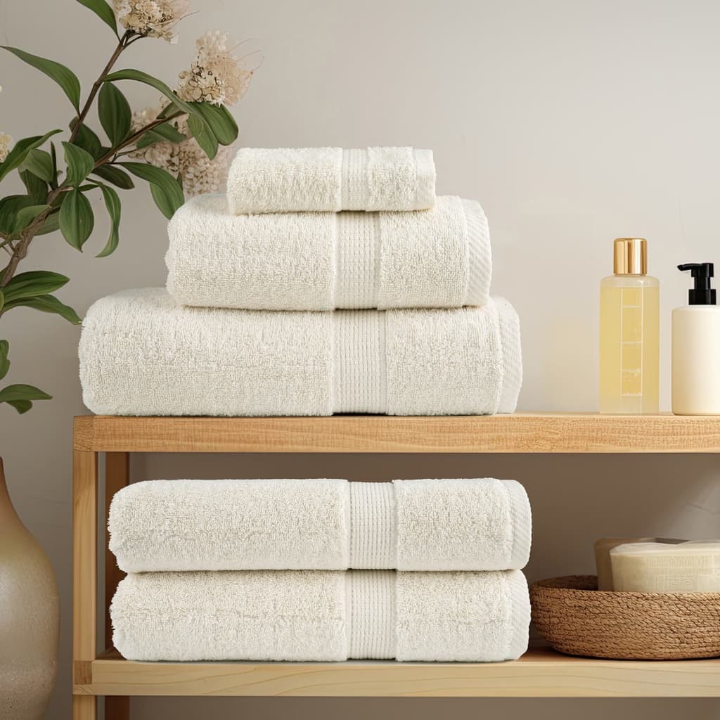 vidaXL Ręczniki premium SOLUND, 2 szt., kremowe, 80x200 cm, 600 g/cm²