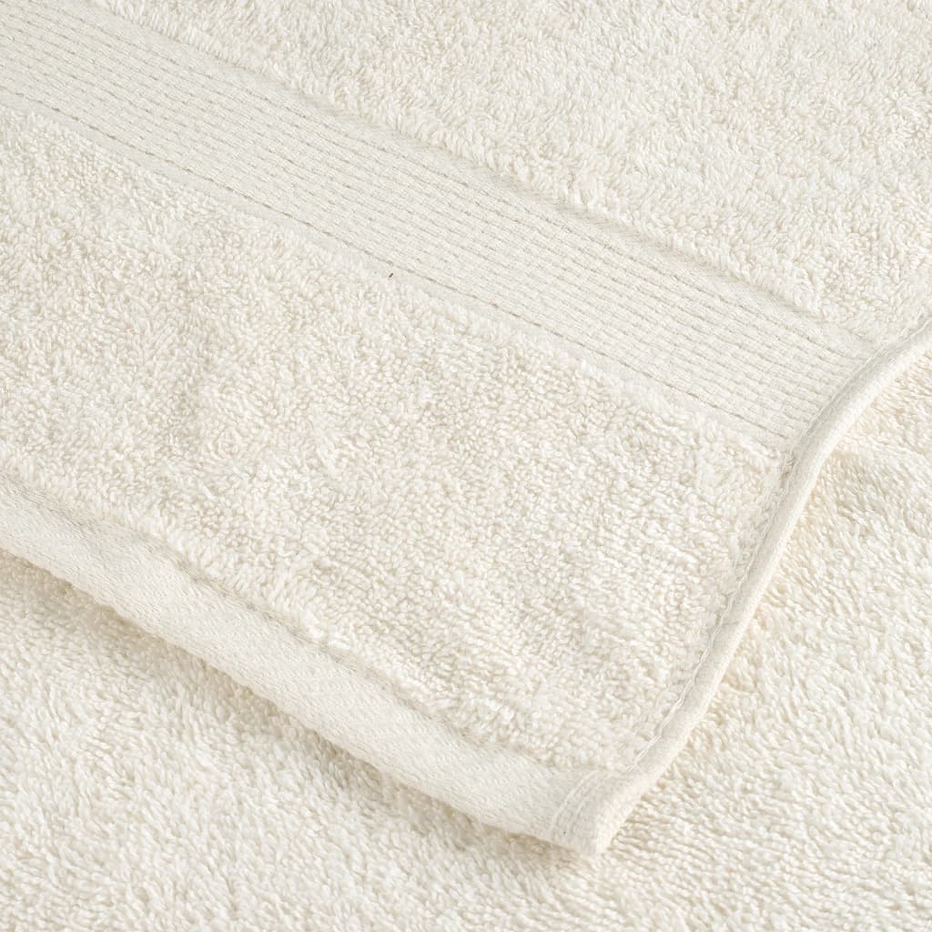 vidaXL Ręczniki premium SOLUND, 2 szt., kremowe, 100x200 cm, 600 g/cm²
