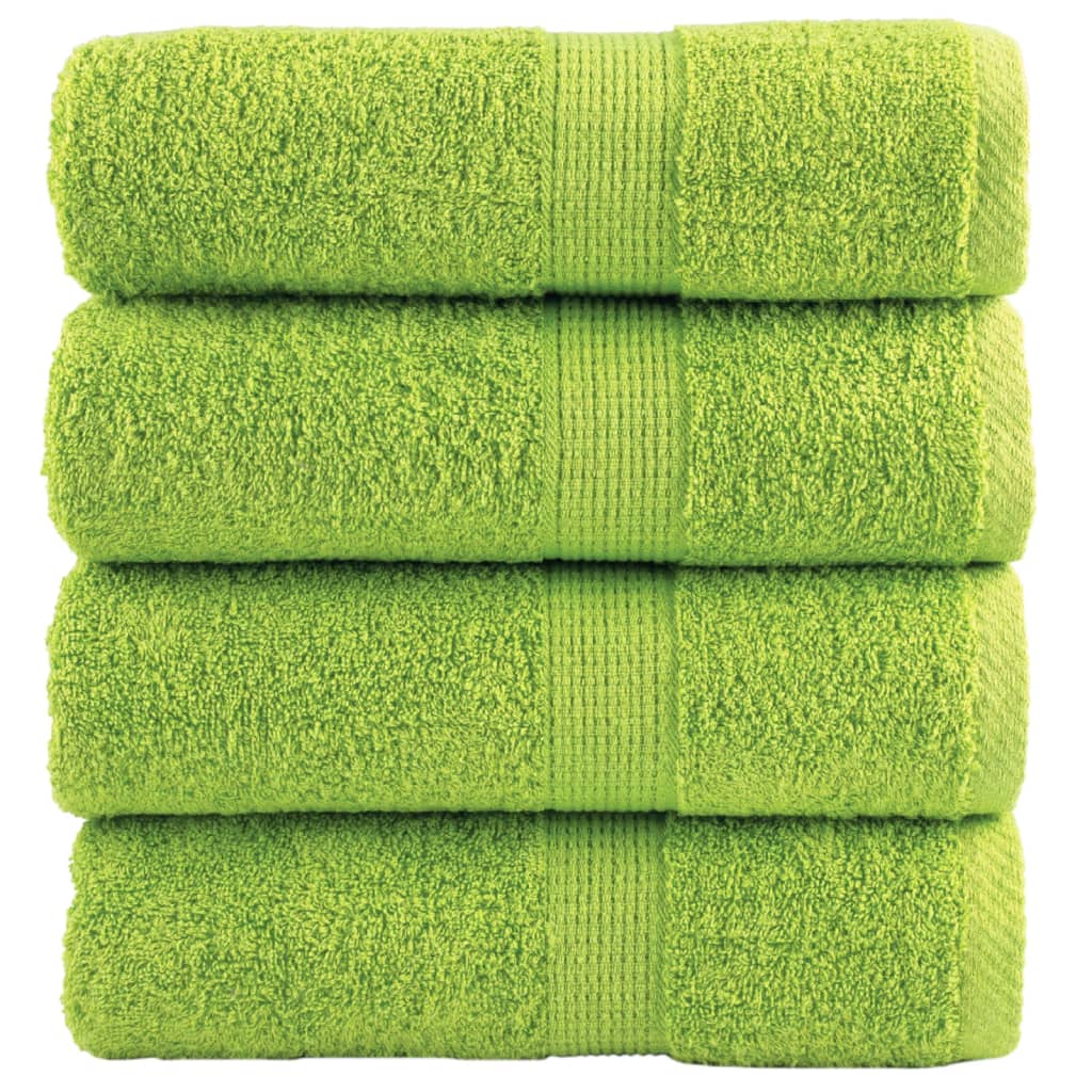 vidaXL Ręczniki toaletowe Premium SOLUND 4 szt. Zielone jabłko 30x30 cm 600 gsm