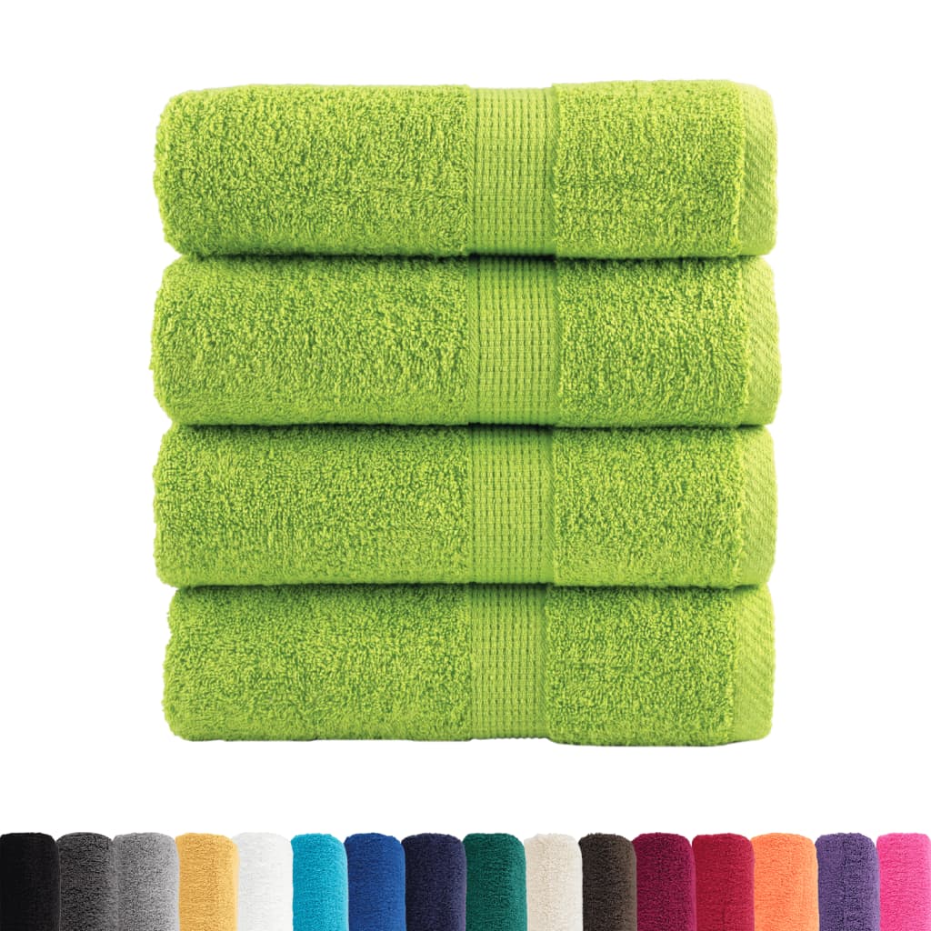 vidaXL Ręczniki toaletowe Premium SOLUND 4 szt. Zielone jabłko 30x30 cm 600 gsm