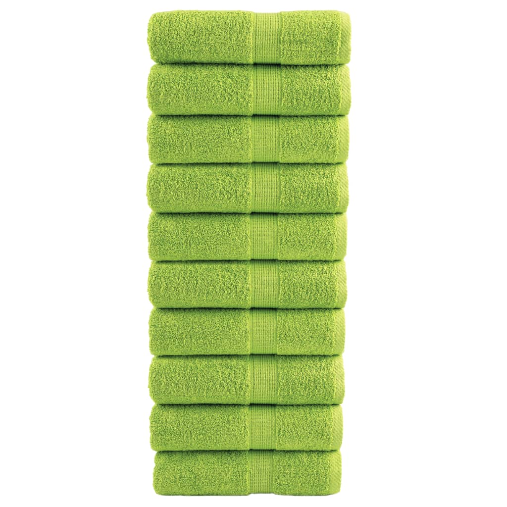 vidaXL Ręczniki toaletowe Premium SOLUND 10 szt. Zielone jabłko 30x30 cm 600 gsm