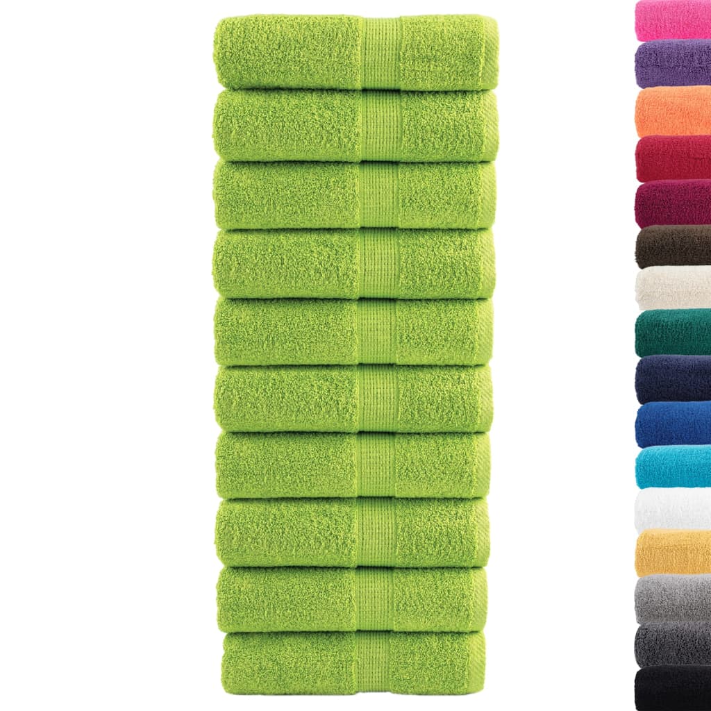 vidaXL Ręczniki toaletowe Premium SOLUND 10 szt. Zielone jabłko 30x30 cm 600 gsm