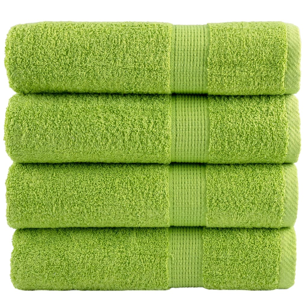 vidaXL Ręczniki premium SOLUND, 4 szt., zielone, 50x100 cm, 600 g/cm²