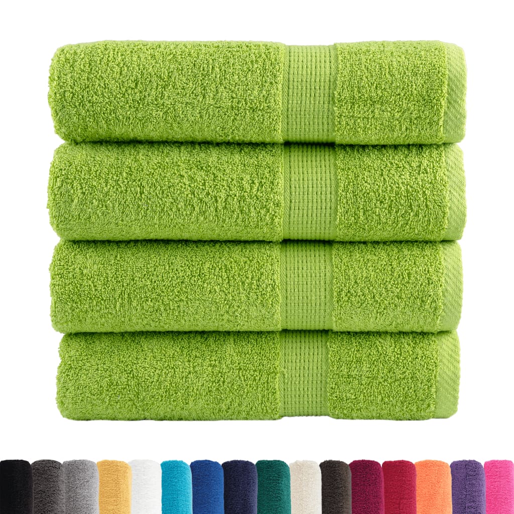 vidaXL Ręczniki premium SOLUND, 4 szt., zielone, 50x100 cm, 600 g/cm²