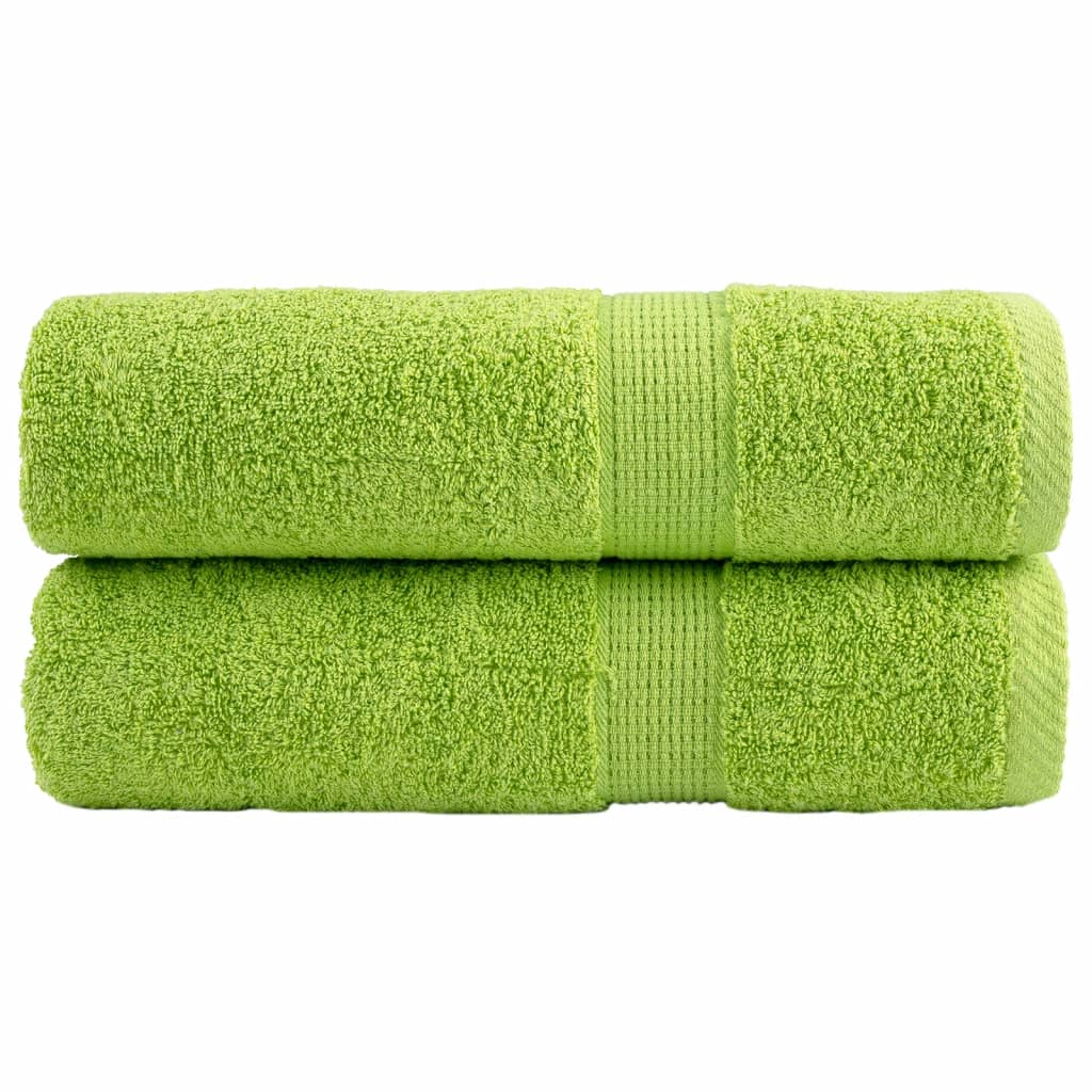 vidaXL Ręczniki premium SOLUND, 2 szt., zielone, 70x140 cm, 600 g/cm²
