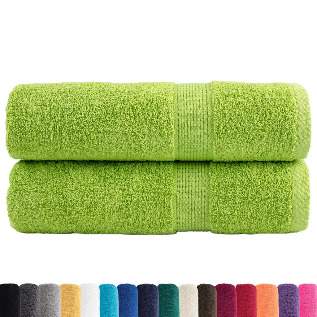 vidaXL Ręczniki premium SOLUND, 2 szt., zielone, 70x140 cm, 600 g/cm²