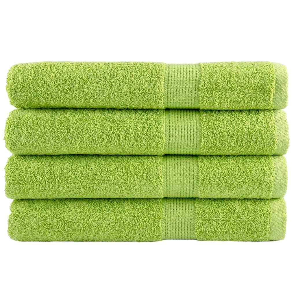 vidaXL Ręczniki premium SOLUND, 4 szt., zielone, 80x200 cm, 600 g/cm²