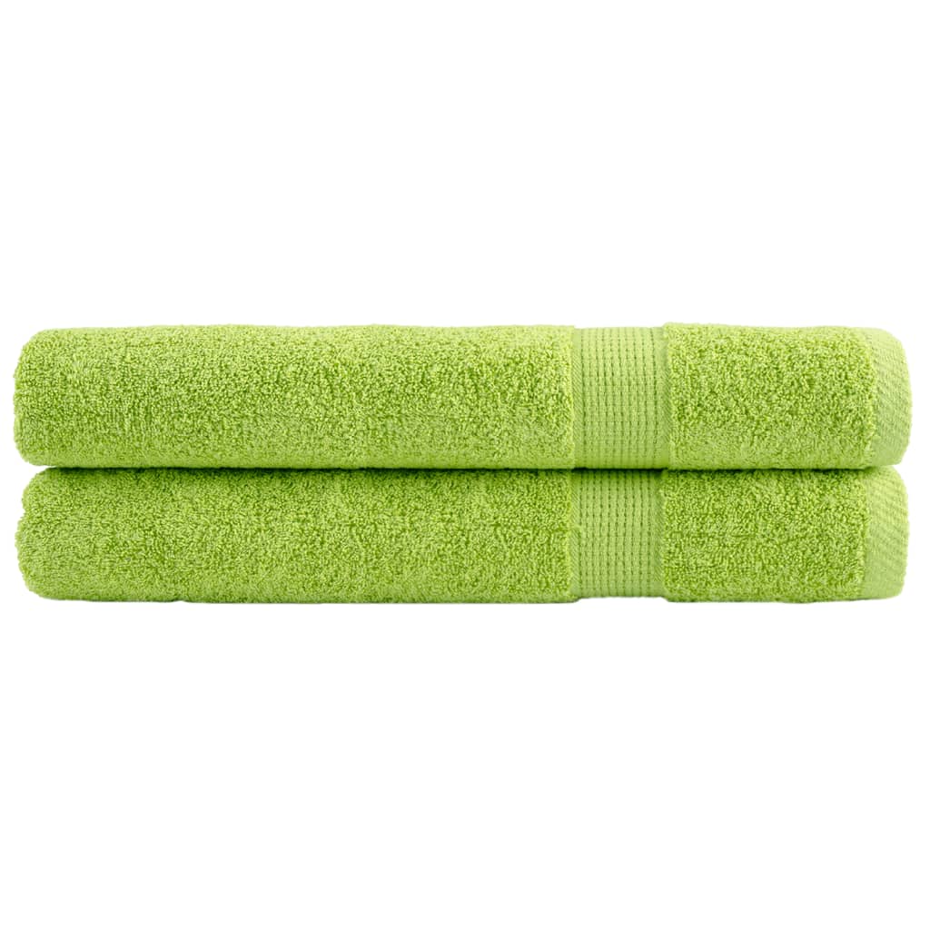 vidaXL Ręczniki premium SOLUND, 2 szt., zielone, 100x200 cm, 600 g/cm²