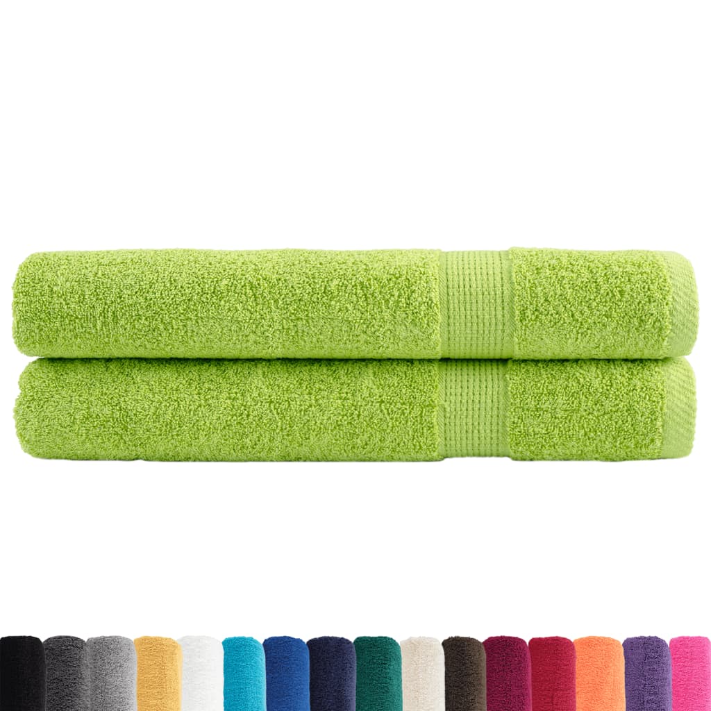 vidaXL Ręczniki premium SOLUND, 2 szt., zielone, 100x200 cm, 600 g/cm²