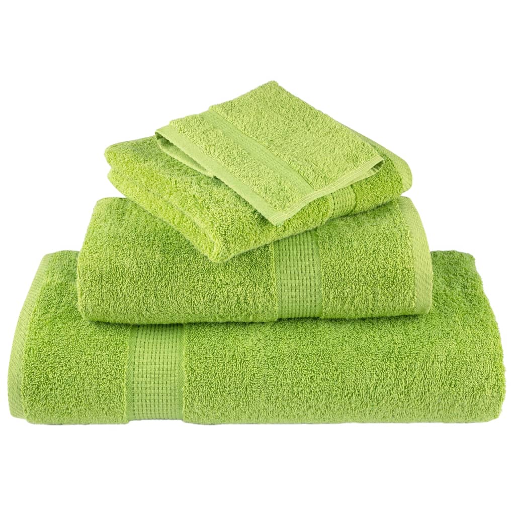 vidaXL Ręczniki premium SOLUND, 2 szt., zielone, 100x200 cm, 600 g/cm²