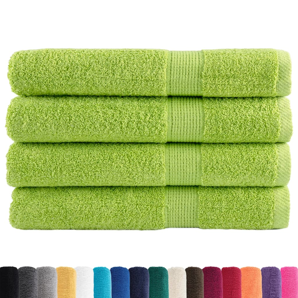 vidaXL Ręczniki premium SOLUND, 4 szt., zielone, 100x200 cm, 600 g/cm²