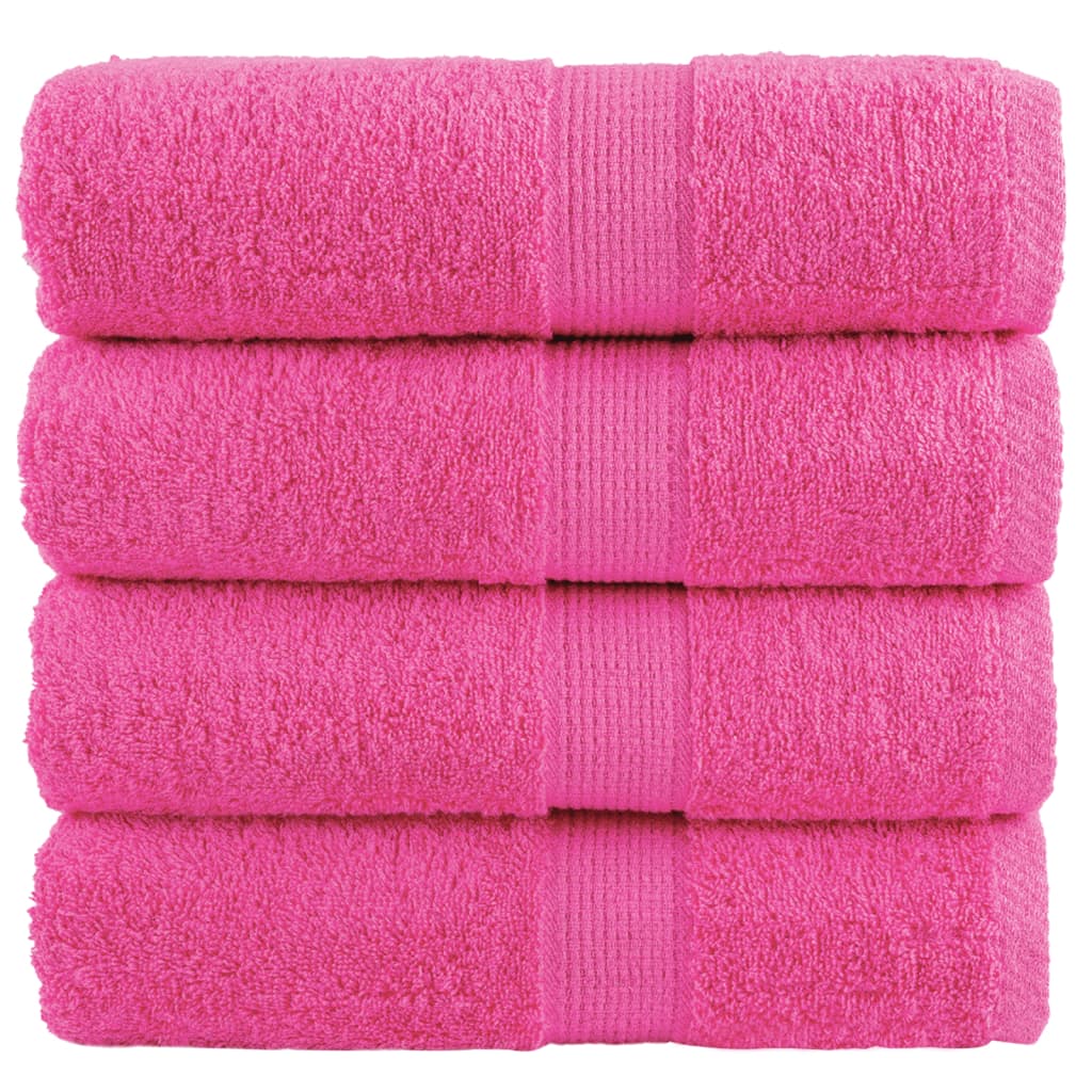 vidaXL Ręczniki myjące Premium SOLUND 4 szt. Różowe 30x30 cm 600 gsm