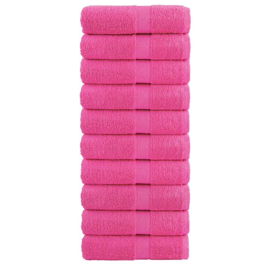 vidaXL Ręczniki myjące Premium SOLUND 10 szt. Różowe 30x30 cm 600 gsm