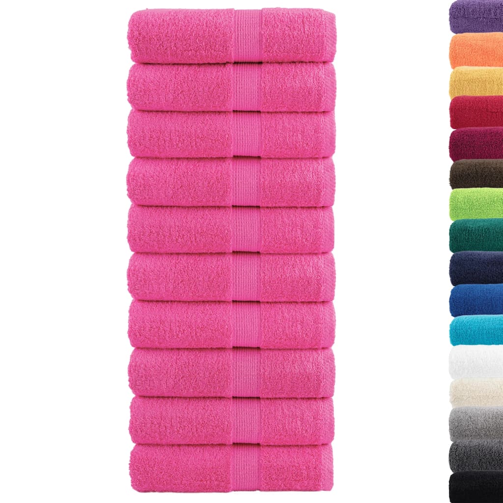 vidaXL Ręczniki myjące Premium SOLUND 10 szt. Różowe 30x30 cm 600 gsm
