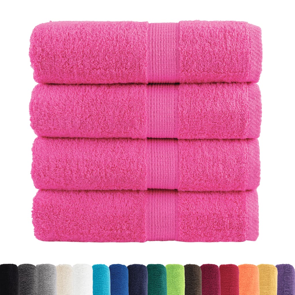 vidaXL Ręczniczki premium SOLUND, 4 szt., różowe, 30x50 cm, 600 g/cm²