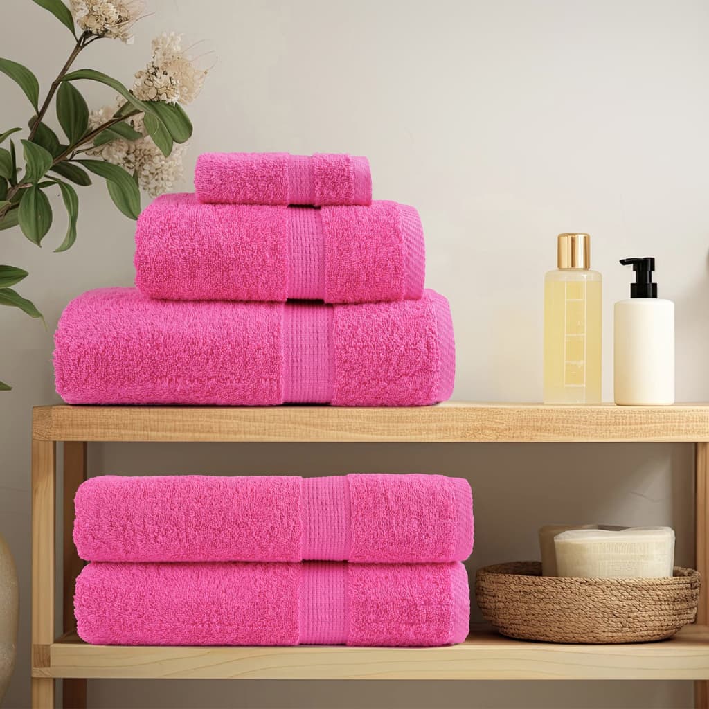 vidaXL Ręczniczki premium SOLUND, 4 szt., różowe, 30x50 cm, 600 g/cm²