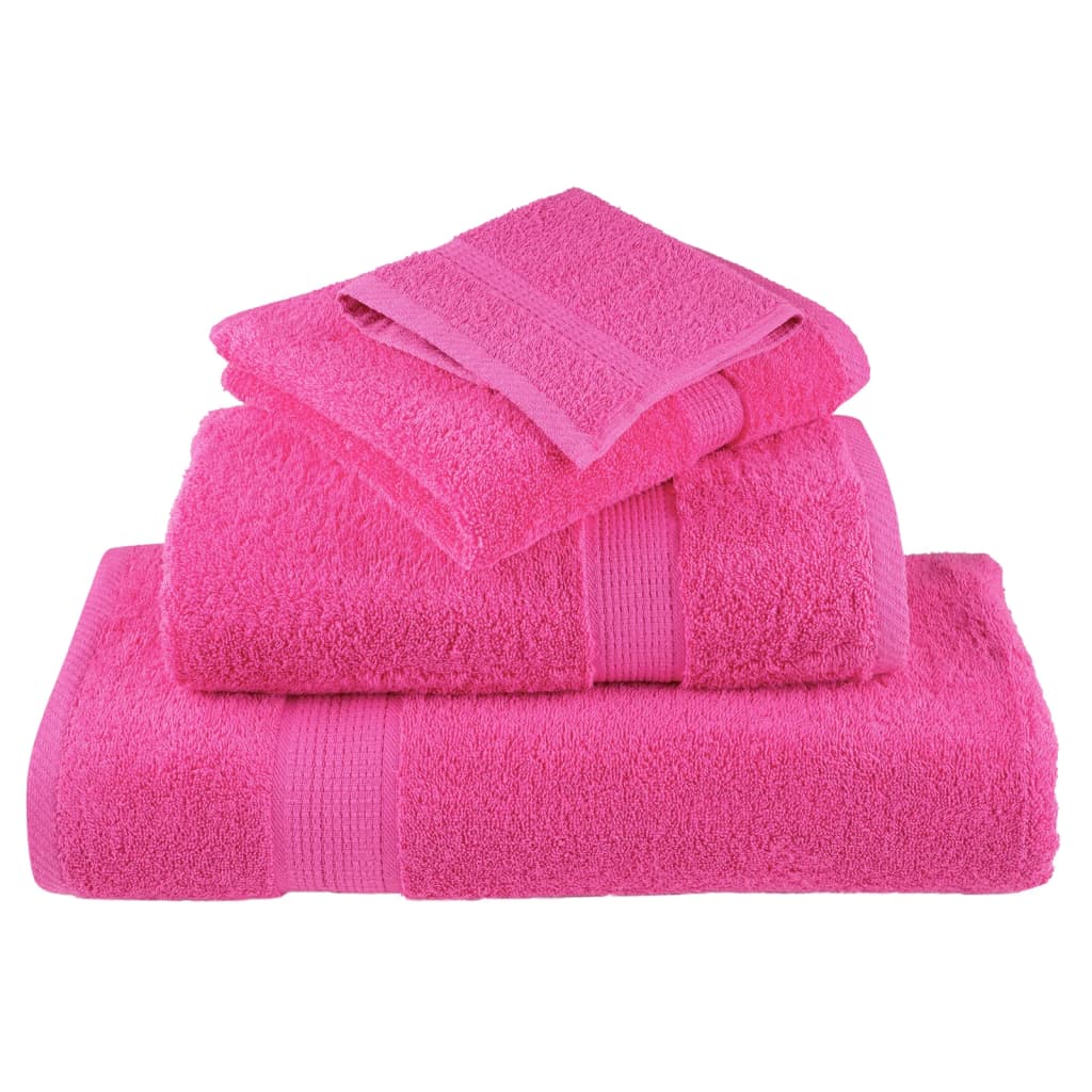 vidaXL Ręczniczki premium SOLUND, 4 szt., różowe, 30x50 cm, 600 g/cm²