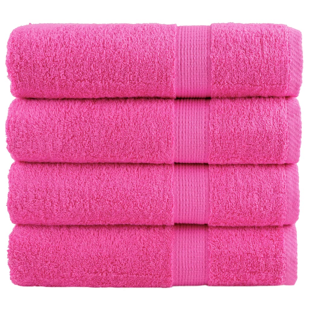 vidaXL Ręczniki premium SOLUND, 4 szt., różowe, 50x100 cm, 600 g/cm²