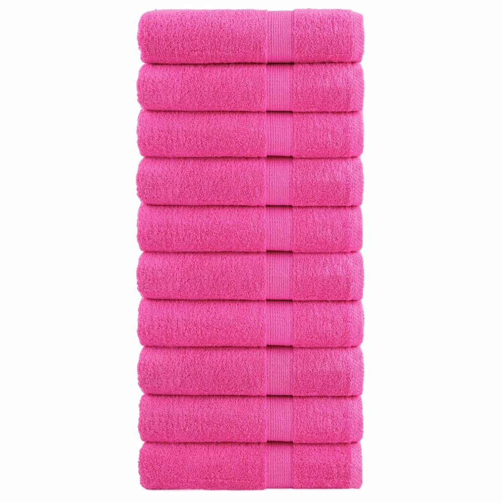 vidaXL Ręczniki premium SOLUND, 10 szt., różowe, 50x100 cm, 600 g/cm²